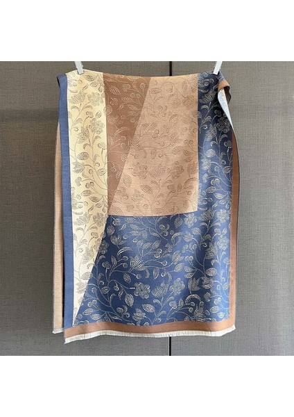 Yeni Sonbahar ve Kış Renk Engelleme Manolya Moda Eşarp Kadın Kış Yüz Mizaç Boyun Soğuk Şal (Yurt Dışından)