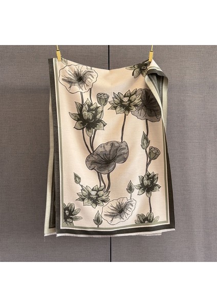 Yeni Sonbahar ve Kış Renk Engelleme Manolya Moda Eşarp Kadın Kış Yüz Mizaç Boyun Soğuk Şal (Yurt Dışından)