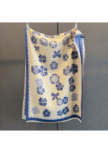 Yeni Sonbahar ve Kış Renk Engelleme Manolya Moda Eşarp Kadın Kış Yüz Mizaç Boyun Soğuk Şal (Yurt Dışından)