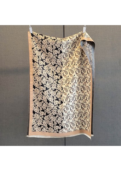 Yeni Sonbahar ve Kış Renk Engelleme Manolya Moda Eşarp Kadın Kış Yüz Mizaç Boyun Soğuk Şal (Yurt Dışından)