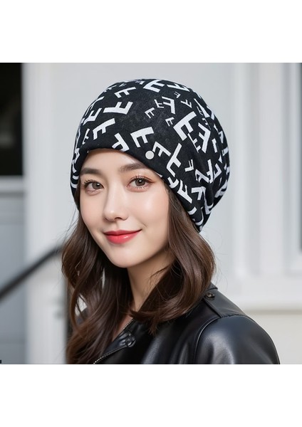 Anti-Soğuk Sıcak Yüz Değişim Boyun Atkı Kapağı Kafa Sonbahar ve Kış Yığılmış Kap Boyun Kapağı Çok Fonksiyonlu Örgü Erkek ve Kadın Bükülmüş Kap (Yurt Dışından)