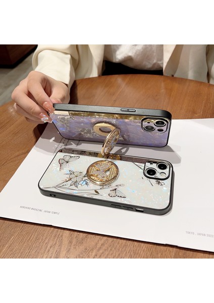 Huawei Mate 60 Pro Yapay Elmas Kelebek Halkalı Ayaklı Bling Glitter Yumuşak Tpu Koruyucu Telefon Kılıfı (Yurt Dışından) modelleri