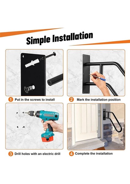 Güvenli Boru Merdiven Korkakları Merdiven Korkular Duvar Monta Merdivenleri Iç Mekan ve Açık Siyah Için Demir (Yurt Dışından) fırsatları