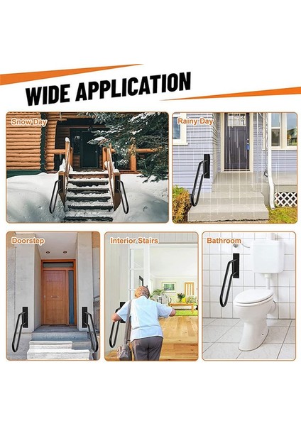 Güvenli Boru Merdiven Korkakları Merdiven Korkular Duvar Monta Merdivenleri Iç Mekan ve Açık Siyah Için Demir (Yurt Dışından) indirimleri