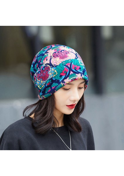 Anti-Soğuk Sıcak Yüz Değişim Boyun Atkı Kapağı Kafa Sonbahar ve Kış Yığılmış Kap Boyun Kapağı Çok Fonksiyonlu Örgü Erkek ve Kadın Bükülmüş Kap (Yurt Dışından)