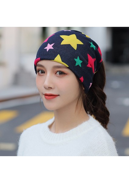 Anti-Soğuk Sıcak Yüz Değişim Boyun Atkı Kapağı Kafa Sonbahar ve Kış Yığılmış Kap Boyun Kapağı Çok Fonksiyonlu Örgü Erkek ve Kadın Bükülmüş Kap (Yurt Dışından)