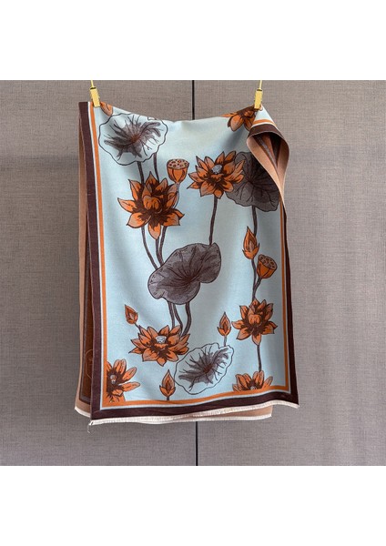 Yeni Sonbahar ve Kış Renk Engelleme Manolya Moda Eşarp Kadın Kış Yüz Mizaç Boyun Soğuk Şal (Yurt Dışından)