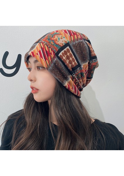 Anti-Soğuk Sıcak Yüz Değişim Boyun Atkı Kapağı Kafa Sonbahar ve Kış Yığılmış Kap Boyun Kapağı Çok Fonksiyonlu Örgü Erkek ve Kadın Bükülmüş Kap (Yurt Dışından)