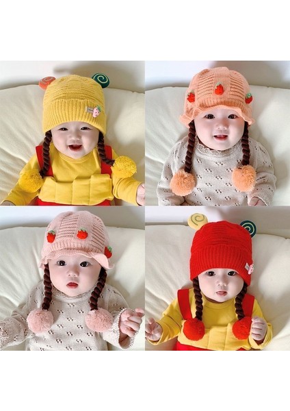 Bebek Şapkası Sonbahar ve Kış Modelleri Kız Bebek Sevimli Süper Sevimli Peruk Örgü Kış Kulak Koruma Örme Kap Bebekler ve Küçük Çocuklar Sıcak Tutmak Için (Yurt Dışından) fiyatları
