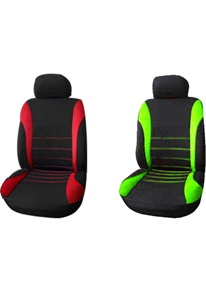 2set Ön Koltuk Kapaklar Ön Hava Yastığı Hazır Spor Kova Koltuk Kapağı Otomobil Koltuk Kapakları (Siyah + Kırmızı ve Siyah + Yeşil) (Yurt Dışından)