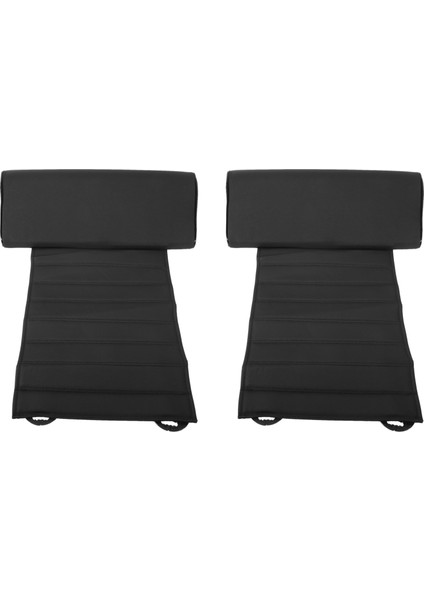 2x Evrensel Araba Koltuğu Pu Deri Bacak Ped Desteği Uzatma Mat Yumuşak Ayak Destek Bacak Pu Deri Yastık Diz Pedi Siyah (Yurt Dışından)