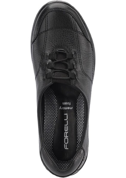 21306 Hefa Siyah Kadın Hakiki Deri Ayakkabı