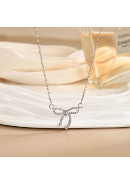 Yeni Titanyum Çelik Kolye Kadın Mizaç Mikro-Set Zirkonya Kişilik Kıdemli Köprücük Kemiği Duygusu Zincir Takı (Yurt Dışından)