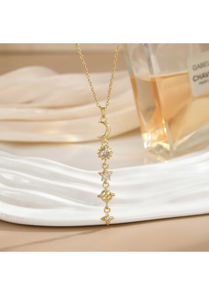 Yeni Kolye Kadın Moda Yüz Köprücük Kemiği Zinciri ile Kore Mizaç Kolye Kadın Diy Aksesuarları (Yurt Dışından)