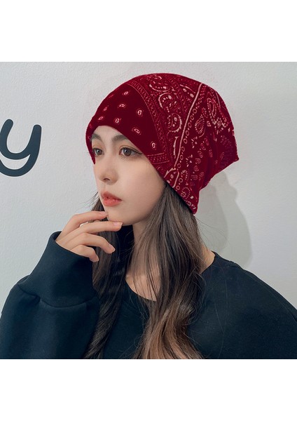 Anti-Soğuk Sıcak Yüz Değişim Boyun Atkı Kapağı Kafa Sonbahar ve Kış Yığılmış Kap Boyun Kapağı Çok Fonksiyonlu Örgü Erkek ve Kadın Bükülmüş Kap (Yurt Dışından)