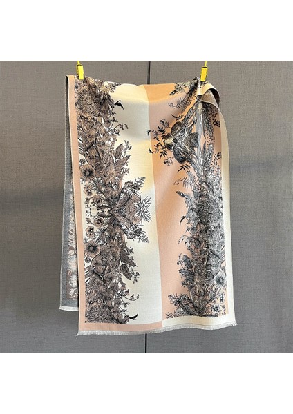 Yeni Sonbahar ve Kış Renk Engelleme Manolya Moda Eşarp Kadın Kış Yüz Mizaç Boyun Soğuk Şal (Yurt Dışından)