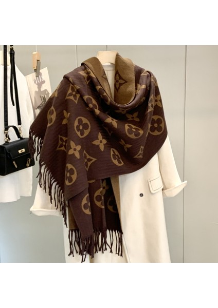 Şal Kadın Dış Almak Sonbahar ve Kış Atmosfer Duygu Püskül Hafif Lüks Kalın Yün Eşarp 5 Yeni (Yurt Dışından)