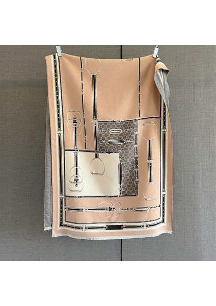 Yeni Sonbahar ve Kış Renk Engelleme Manolya Moda Eşarp Kadın Kış Yüz Mizaç Boyun Soğuk Şal (Yurt Dışından)