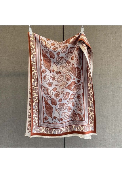 Yeni Sonbahar ve Kış Renk Engelleme Manolya Moda Eşarp Kadın Kış Yüz Mizaç Boyun Soğuk Şal (Yurt Dışından)