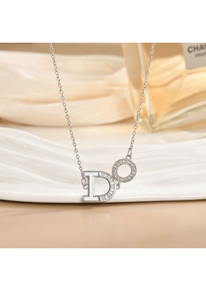 Yeni Titanyum Çelik Kolye Kadın Mizaç Mikro-Set Zirkonya Kişilik Kıdemli Köprücük Kemiği Duygusu Zincir Takı (Yurt Dışından)