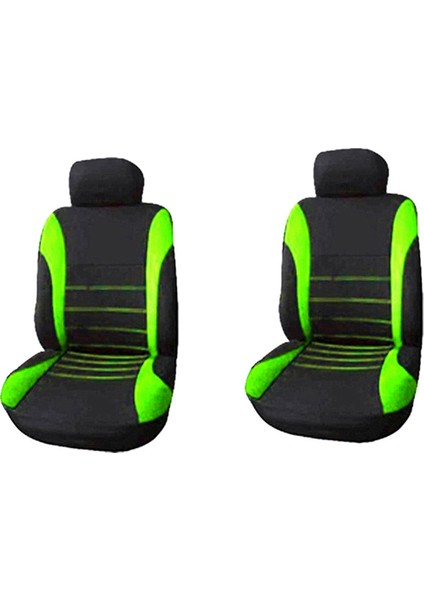 Ön Araba Koltuk Kapakları Ön Hava Yastığı Hazır Spor Kova Koltuk Kapağı 4 Parçalı Set Otomobiller Koltuk Kapakları (Siyah + Yeşil) (Yurt Dışından)