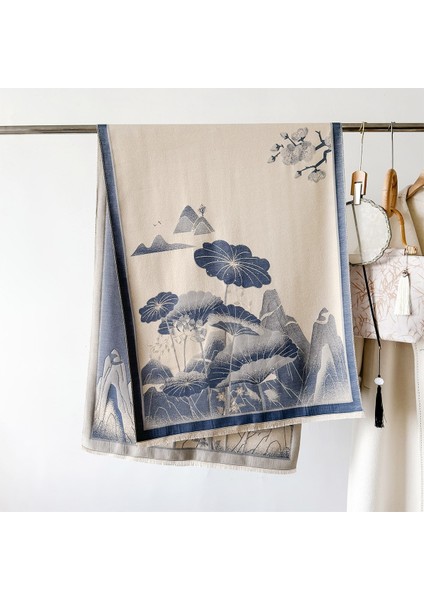 Yeni Sonbahar ve Kış Renk Engelleme Manolya Moda Eşarp Kadın Kış Yüz Mizaç Boyun Soğuk Şal (Yurt Dışından)