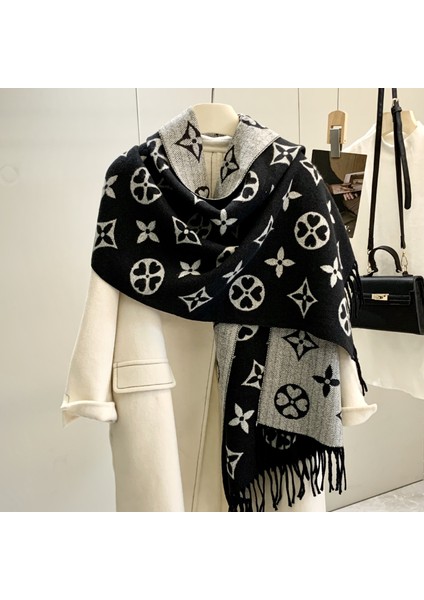 Şal Kadın Dış Almak Sonbahar ve Kış Atmosfer Duygu Püskül Hafif Lüks Kalın Yün Eşarp 5 Yeni (Yurt Dışından)