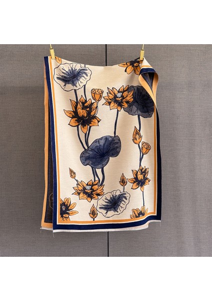 Yeni Sonbahar ve Kış Renk Engelleme Manolya Moda Eşarp Kadın Kış Yüz Mizaç Boyun Soğuk Şal (Yurt Dışından)