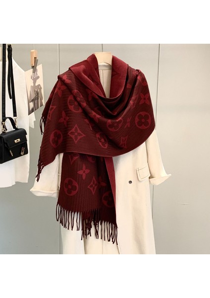 Şal Kadın Dış Almak Sonbahar ve Kış Atmosfer Duygu Püskül Hafif Lüks Kalın Yün Eşarp 5 Yeni (Yurt Dışından)