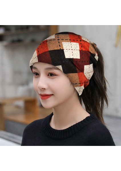 Anti-Soğuk Sıcak Yüz Değişim Boyun Atkı Kapağı Kafa Sonbahar ve Kış Yığılmış Kap Boyun Kapağı Çok Fonksiyonlu Örgü Erkek ve Kadın Bükülmüş Kap (Yurt Dışından)