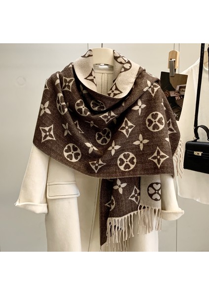 Şal Kadın Dış Almak Sonbahar ve Kış Atmosfer Duygu Püskül Hafif Lüks Kalın Yün Eşarp 5 Yeni (Yurt Dışından)