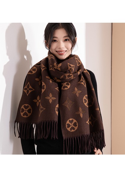 Şal Kadın Dış Almak Sonbahar ve Kış Atmosfer Duygu Püskül Hafif Lüks Kalın Yün Eşarp 5 Yeni (Yurt Dışından) modelleri