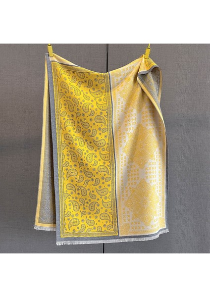 Yeni Sonbahar ve Kış Renk Engelleme Manolya Moda Eşarp Kadın Kış Yüz Mizaç Boyun Soğuk Şal (Yurt Dışından)