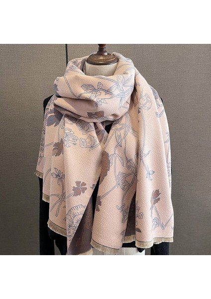 Yeni Sonbahar ve Kış Renk Engelleme Manolya Moda Eşarp Kadın Kış Yüz Mizaç Boyun Soğuk Şal (Yurt Dışından)