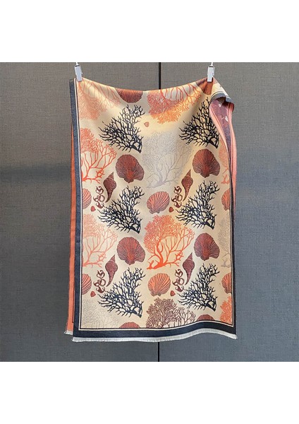 Yeni Sonbahar ve Kış Renk Engelleme Manolya Moda Eşarp Kadın Kış Yüz Mizaç Boyun Soğuk Şal (Yurt Dışından)