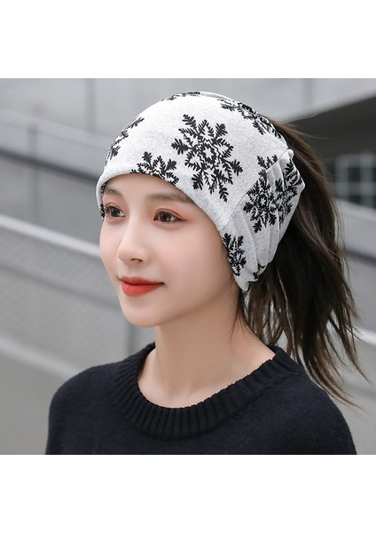 Anti-Soğuk Sıcak Yüz Değişim Boyun Atkı Kapağı Kafa Sonbahar ve Kış Yığılmış Kap Boyun Kapağı Çok Fonksiyonlu Örgü Erkek ve Kadın Bükülmüş Kap (Yurt Dışından)