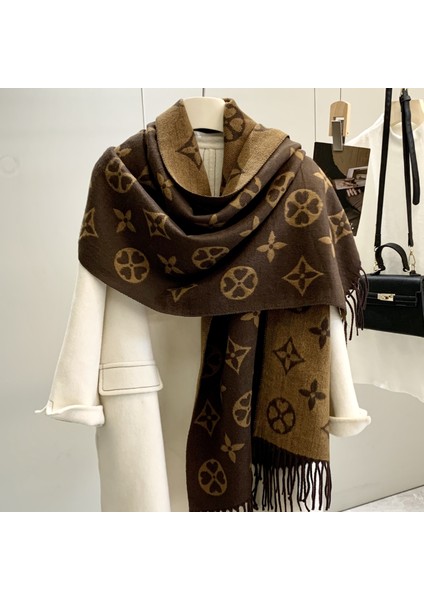 Şal Kadın Dış Almak Sonbahar ve Kış Atmosfer Duygu Püskül Hafif Lüks Kalın Yün Eşarp 5 Yeni (Yurt Dışından)