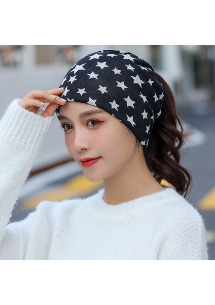 Anti-Soğuk Sıcak Yüz Değişim Boyun Atkı Kapağı Kafa Sonbahar ve Kış Yığılmış Kap Boyun Kapağı Çok Fonksiyonlu Örgü Erkek ve Kadın Bükülmüş Kap (Yurt Dışından)