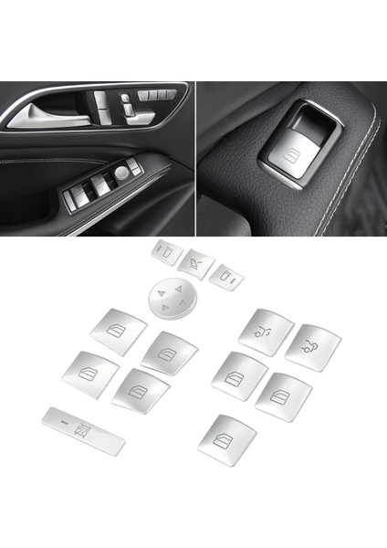 70X Iç Kapı Kolçak Pencere Anahtarı Düğmesi Trim Kapak Çıkartması Benz Glk ml Gl A B C E G Sınıf W204 W212 W246 W166 (Yurt Dışından) modelleri