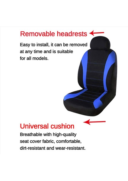 4x Ön Araba Koltuğu Kapaklar Ön Hava Yastığı Hazır Spor Kova Kapağı Otomobil Koltuk Kapakları (Siyah + Mavi) (Yurt Dışından) modelleri