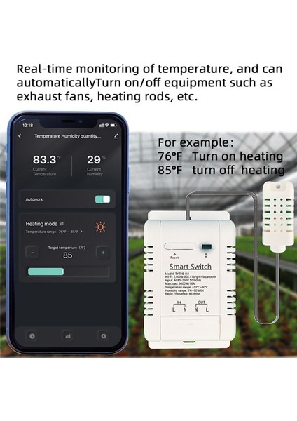 Tuya Smart Wifi Switch 3000W 16A Kablosuz Termostat Sıcaklığı ve Nem Izleme Enerji Tüketimi Monitörü (Yurt Dışından) modelleri