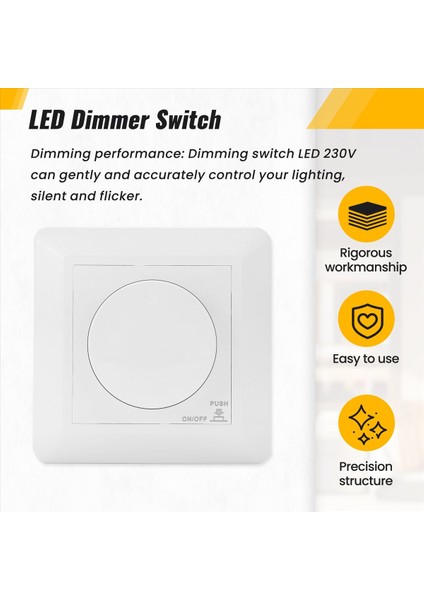 LED Dimmer Switch Dimmable LED ve Halojen Için Yıkama Monte Dimmer 5-300 W Dimmer Switch LED Faz Kontrolü Dimmer (Yurt Dışından) fırsatları