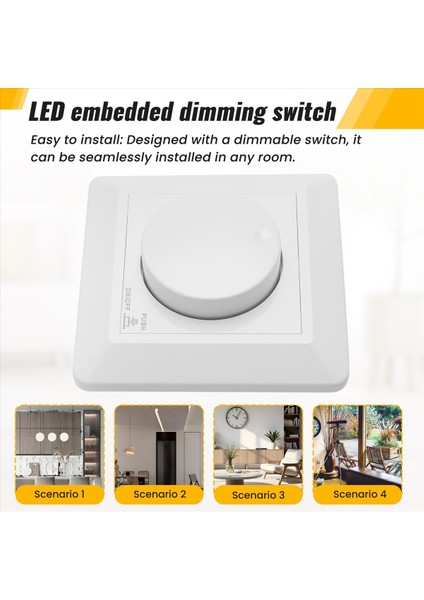 LED Dimmer Switch Dimmable LED ve Halojen Için Yıkama Monte Dimmer 5-300 W Dimmer Switch LED Faz Kontrolü Dimmer (Yurt Dışından) indirimleri