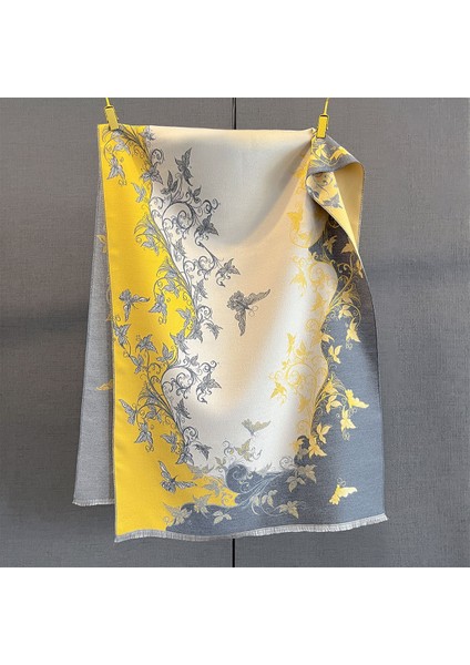 Yeni Sonbahar ve Kış Renk Engelleme Manolya Moda Eşarp Kadın Kış Yüz Mizaç Boyun Soğuk Şal (Yurt Dışından)