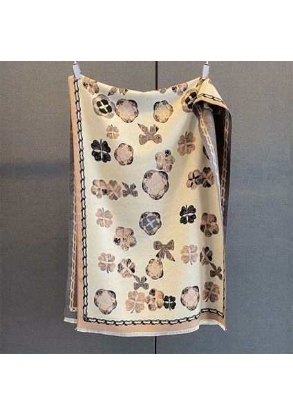 Yeni Sonbahar ve Kış Renk Engelleme Manolya Moda Eşarp Kadın Kış Yüz Mizaç Boyun Soğuk Şal (Yurt Dışından)