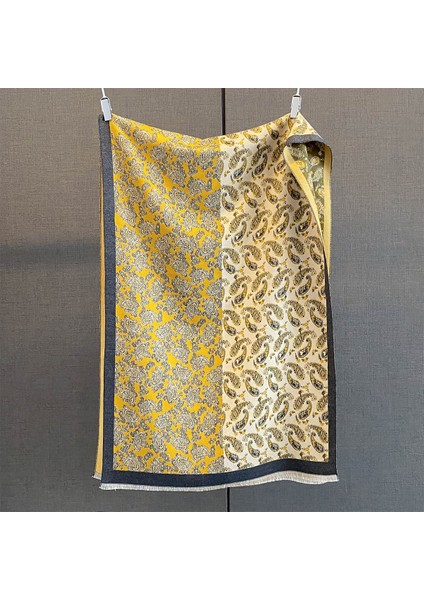 Yeni Sonbahar ve Kış Renk Engelleme Manolya Moda Eşarp Kadın Kış Yüz Mizaç Boyun Soğuk Şal (Yurt Dışından)