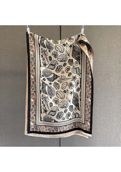 Yeni Sonbahar ve Kış Renk Engelleme Manolya Moda Eşarp Kadın Kış Yüz Mizaç Boyun Soğuk Şal (Yurt Dışından)