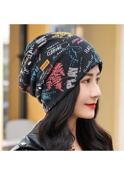 Anti-Soğuk Sıcak Yüz Değişim Boyun Atkı Kapağı Kafa Sonbahar ve Kış Yığılmış Kap Boyun Kapağı Çok Fonksiyonlu Örgü Erkek ve Kadın Bükülmüş Kap (Yurt Dışından)