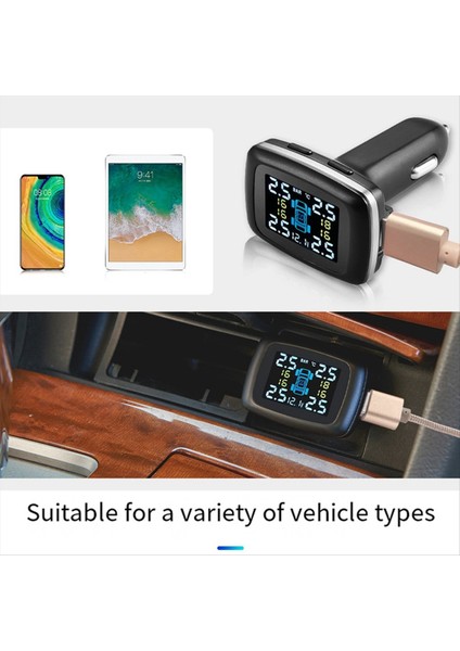 Tpms Araç Şarj Cihazı Tpms Sensör Lastik Basınç Izleme Sistemi Otomatik Lastik Hava Basınç Güvenlik Alarmı 4 Sensörler Harici (Yurt Dışından) indirimleri