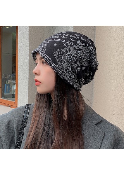 Anti-Soğuk Sıcak Yüz Değişim Boyun Atkı Kapağı Kafa Sonbahar ve Kış Yığılmış Kap Boyun Kapağı Çok Fonksiyonlu Örgü Erkek ve Kadın Bükülmüş Kap (Yurt Dışından)